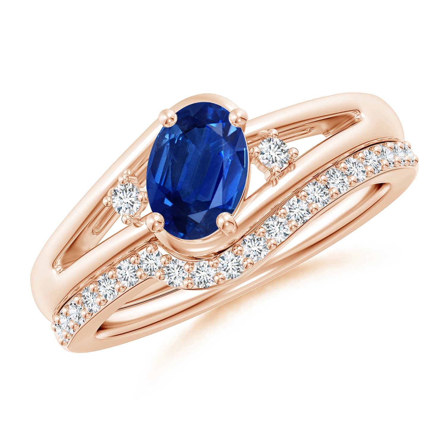 AAA - Blue Sapphire / 1.13 CT / 14 KT Rose Gold