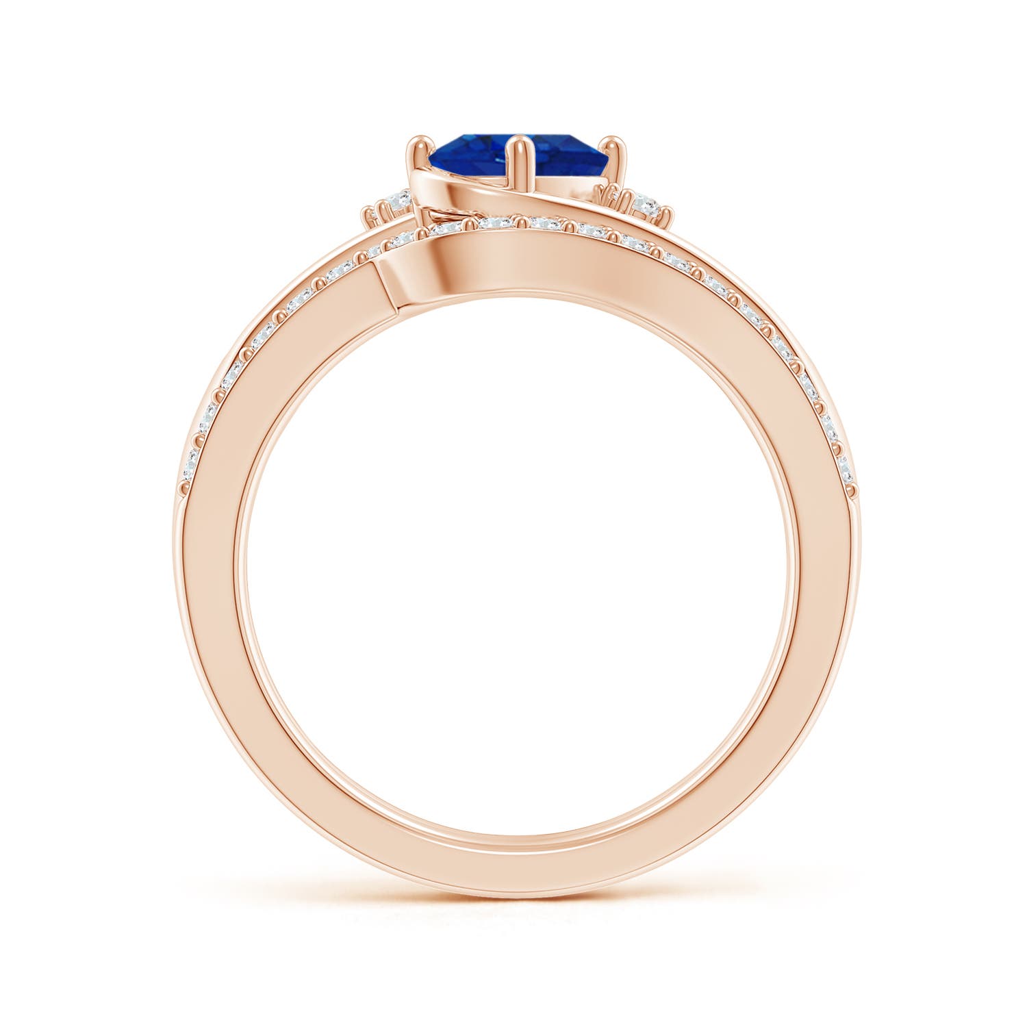 AAA - Blue Sapphire / 1.13 CT / 14 KT Rose Gold