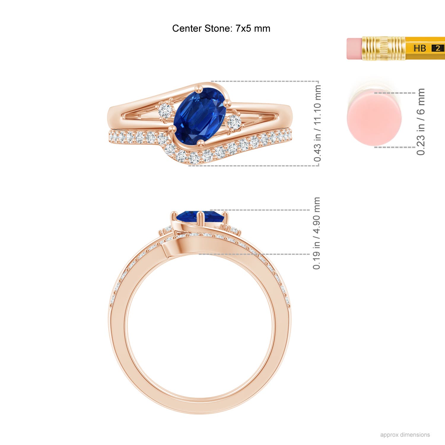 AAA - Blue Sapphire / 1.13 CT / 14 KT Rose Gold