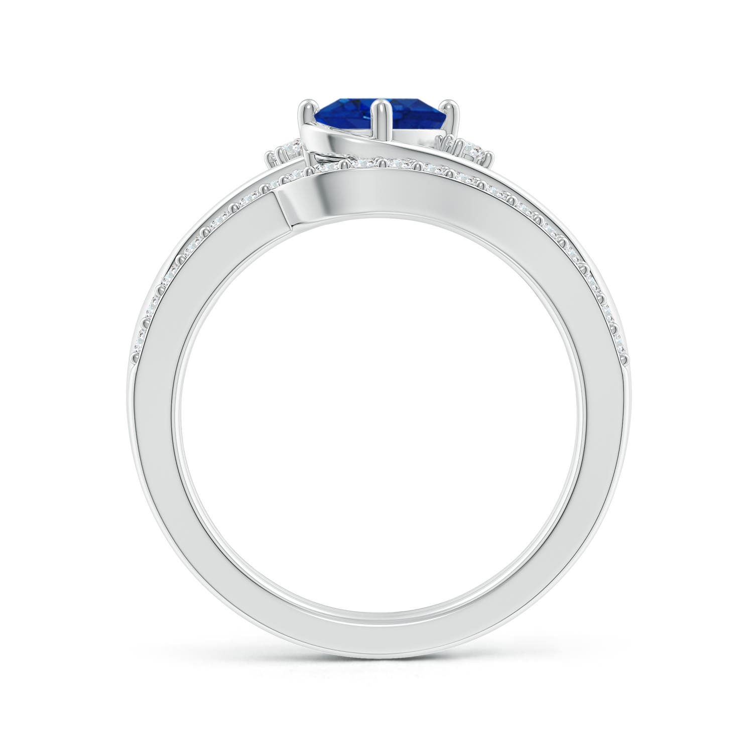 AAA - Blue Sapphire / 1.13 CT / 14 KT White Gold