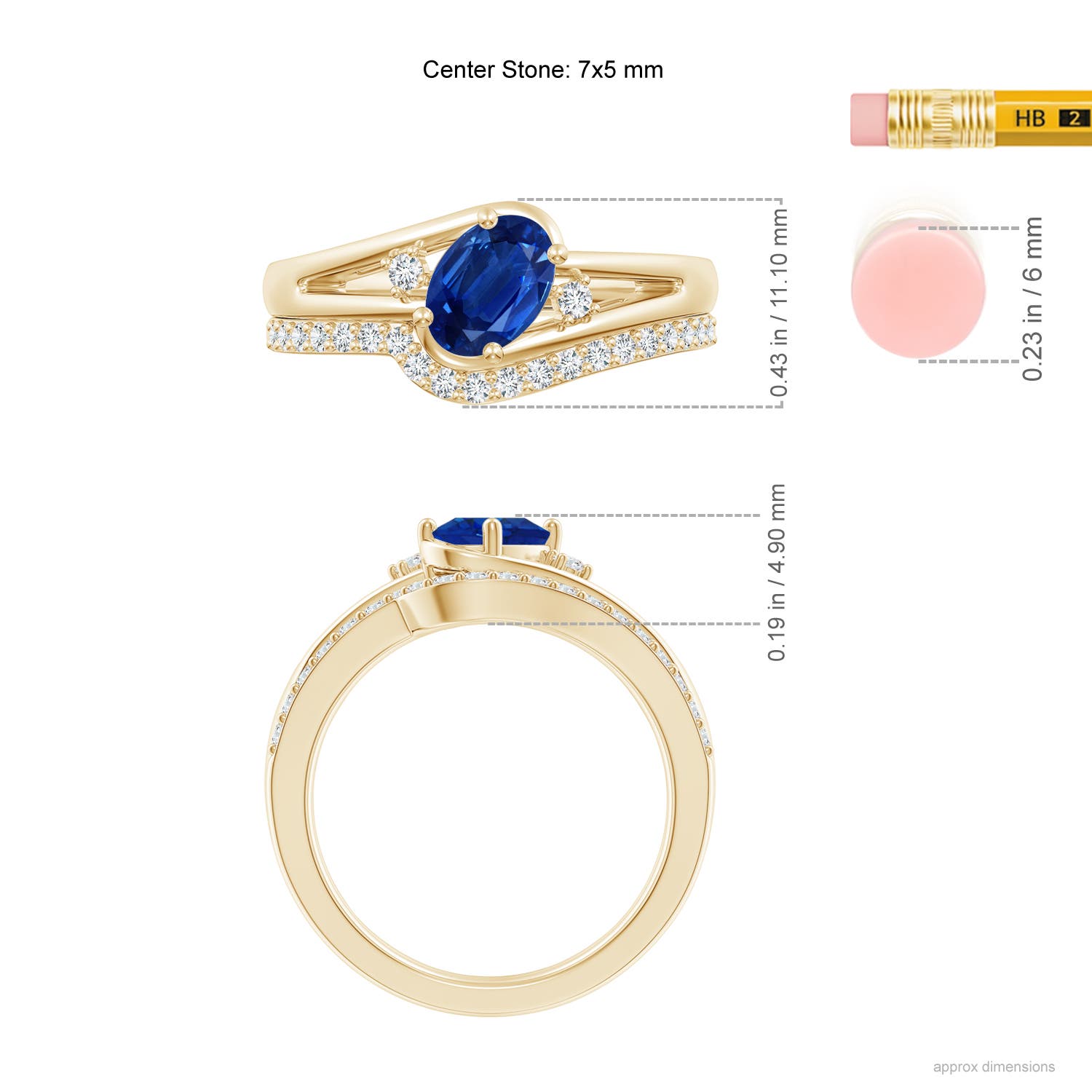 AAA - Blue Sapphire / 1.13 CT / 14 KT Yellow Gold