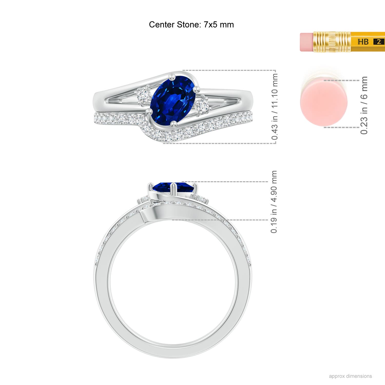 AAAA - Blue Sapphire / 1.13 CT / 14 KT White Gold