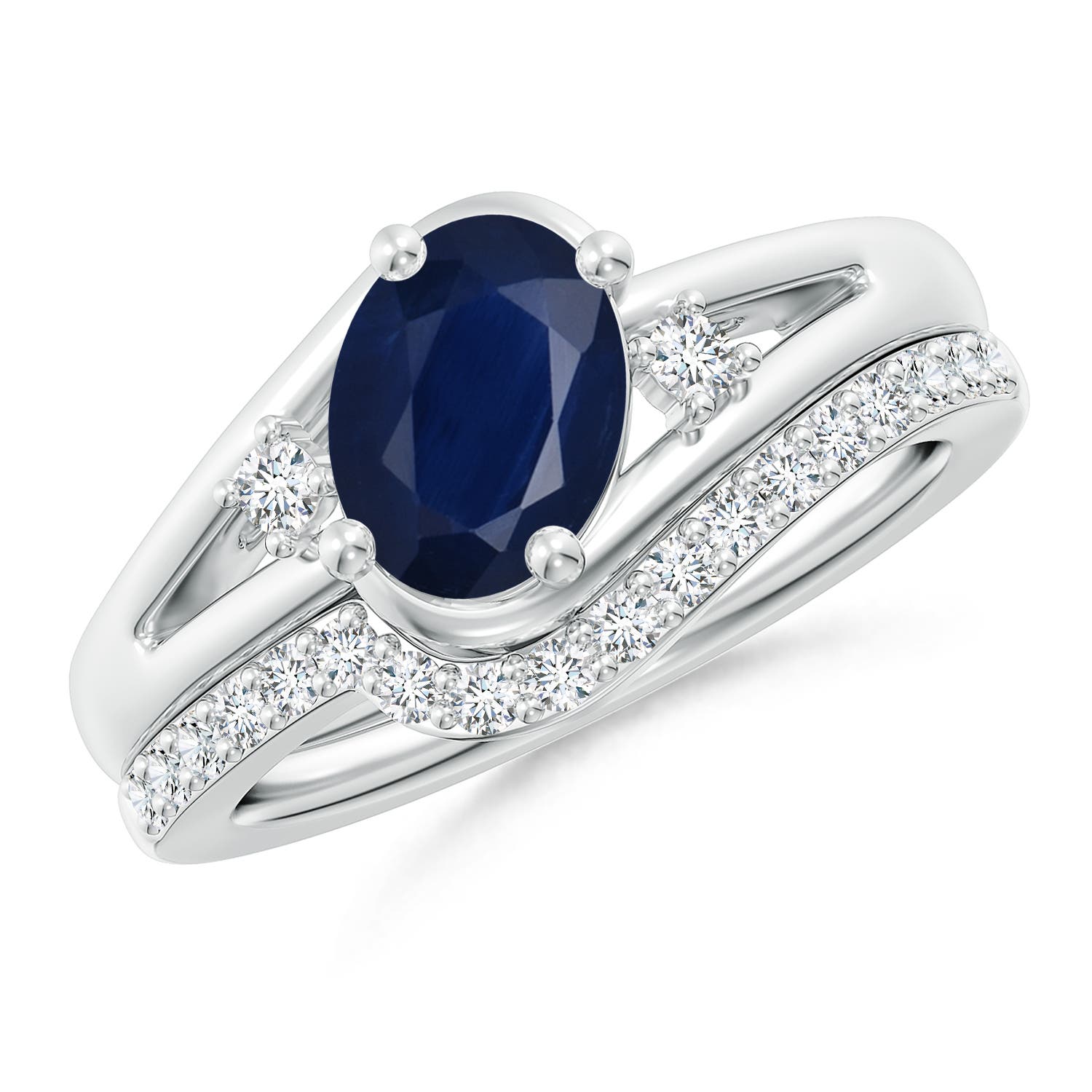 A - Blue Sapphire / 1.85 CT / 14 KT White Gold