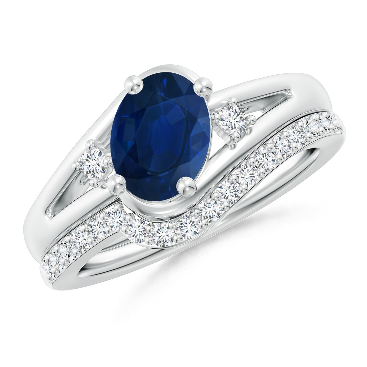 AA - Blue Sapphire / 1.85 CT / 14 KT White Gold