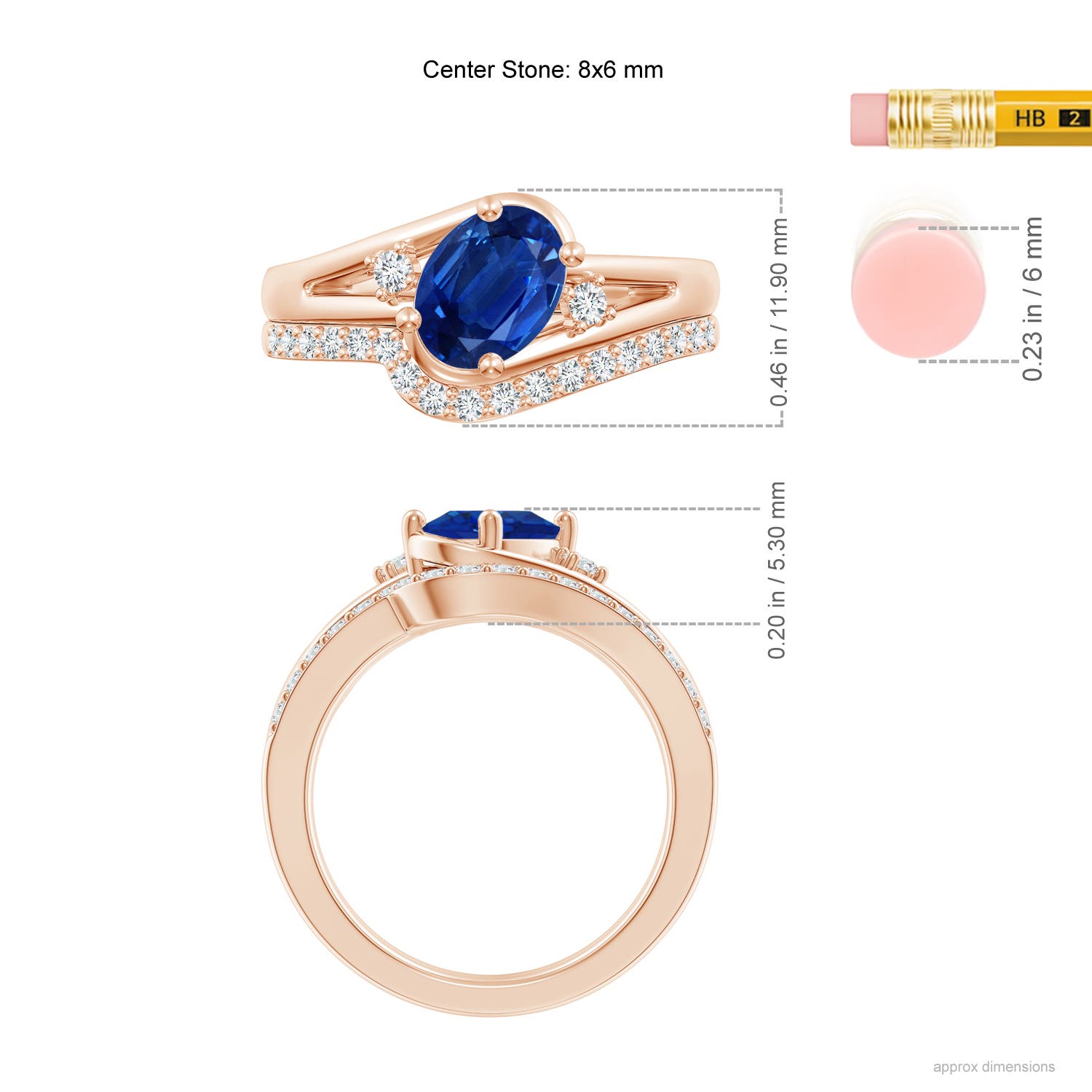 AAA - Blue Sapphire / 1.85 CT / 14 KT Rose Gold