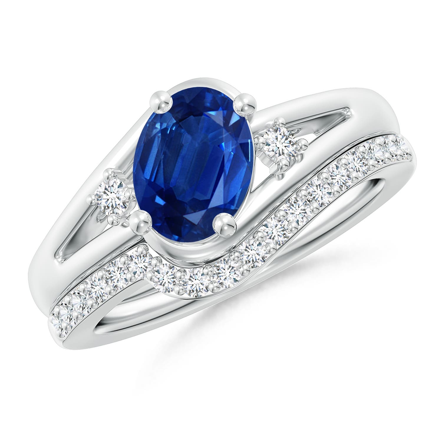 AAA - Blue Sapphire / 1.85 CT / 14 KT White Gold