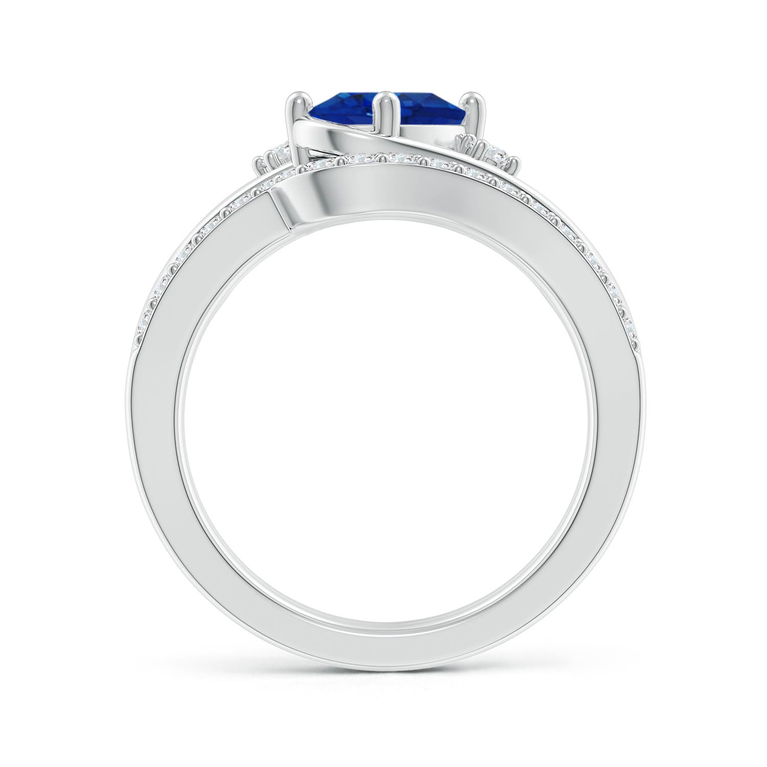 AAA - Blue Sapphire / 1.85 CT / 14 KT White Gold