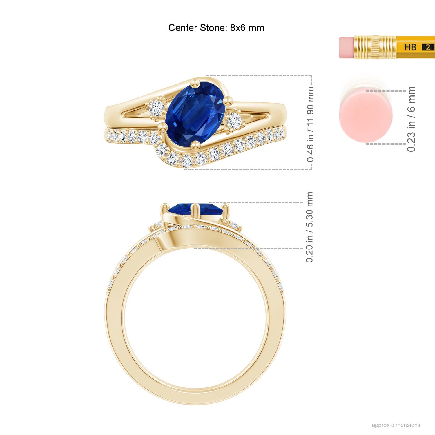 AAA - Blue Sapphire / 1.85 CT / 14 KT Yellow Gold