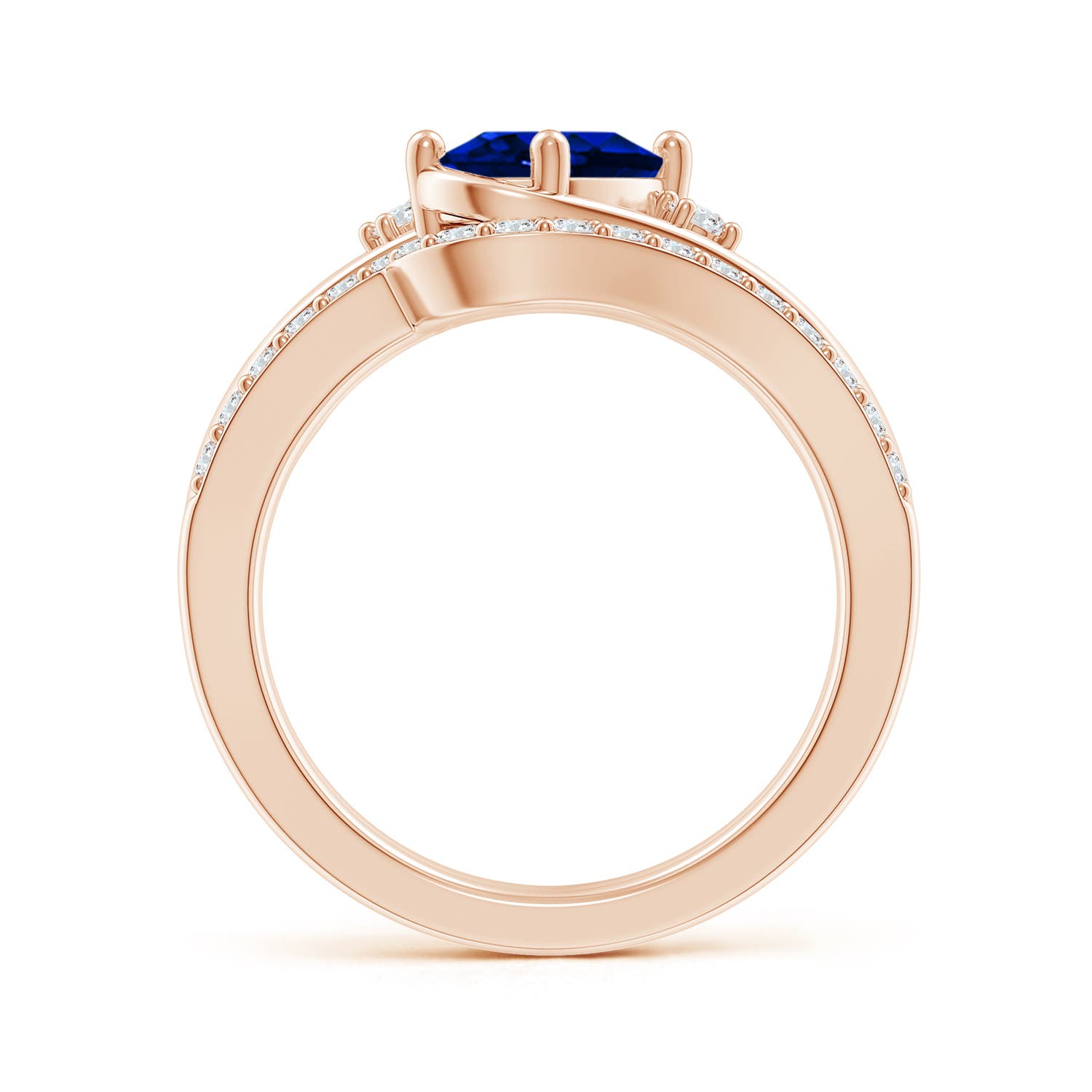 AAAA - Blue Sapphire / 1.85 CT / 14 KT Rose Gold