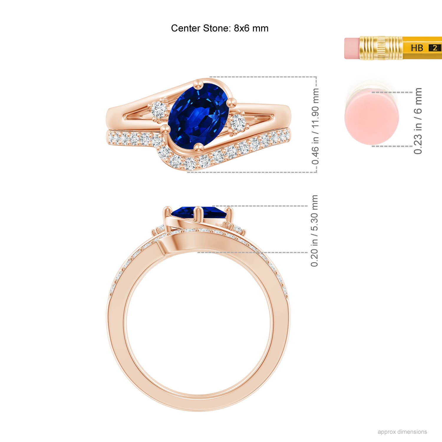 AAAA - Blue Sapphire / 1.85 CT / 14 KT Rose Gold