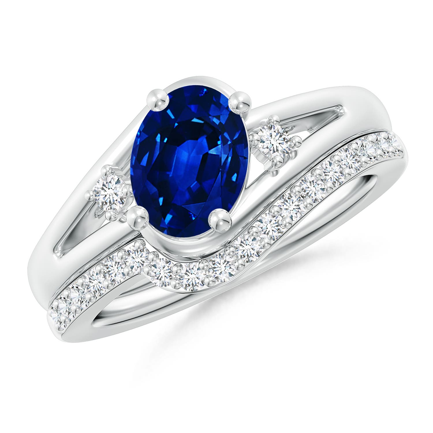 AAAA - Blue Sapphire / 1.85 CT / 14 KT White Gold