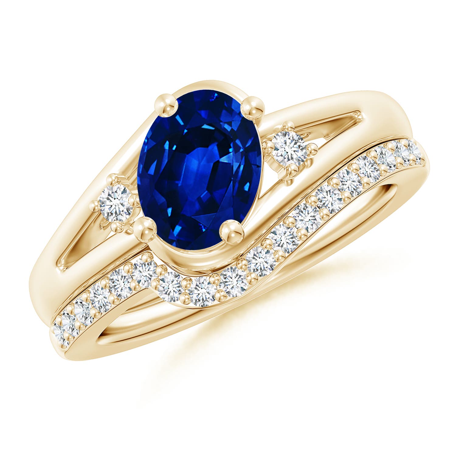 AAAA - Blue Sapphire / 1.85 CT / 14 KT Yellow Gold