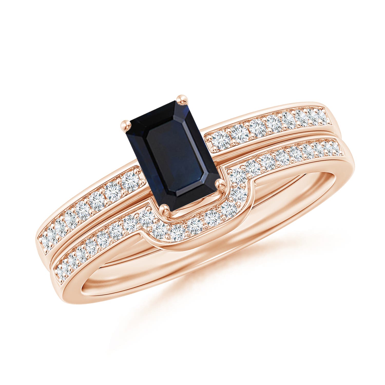 A - Blue Sapphire / 0.88 CT / 14 KT Rose Gold