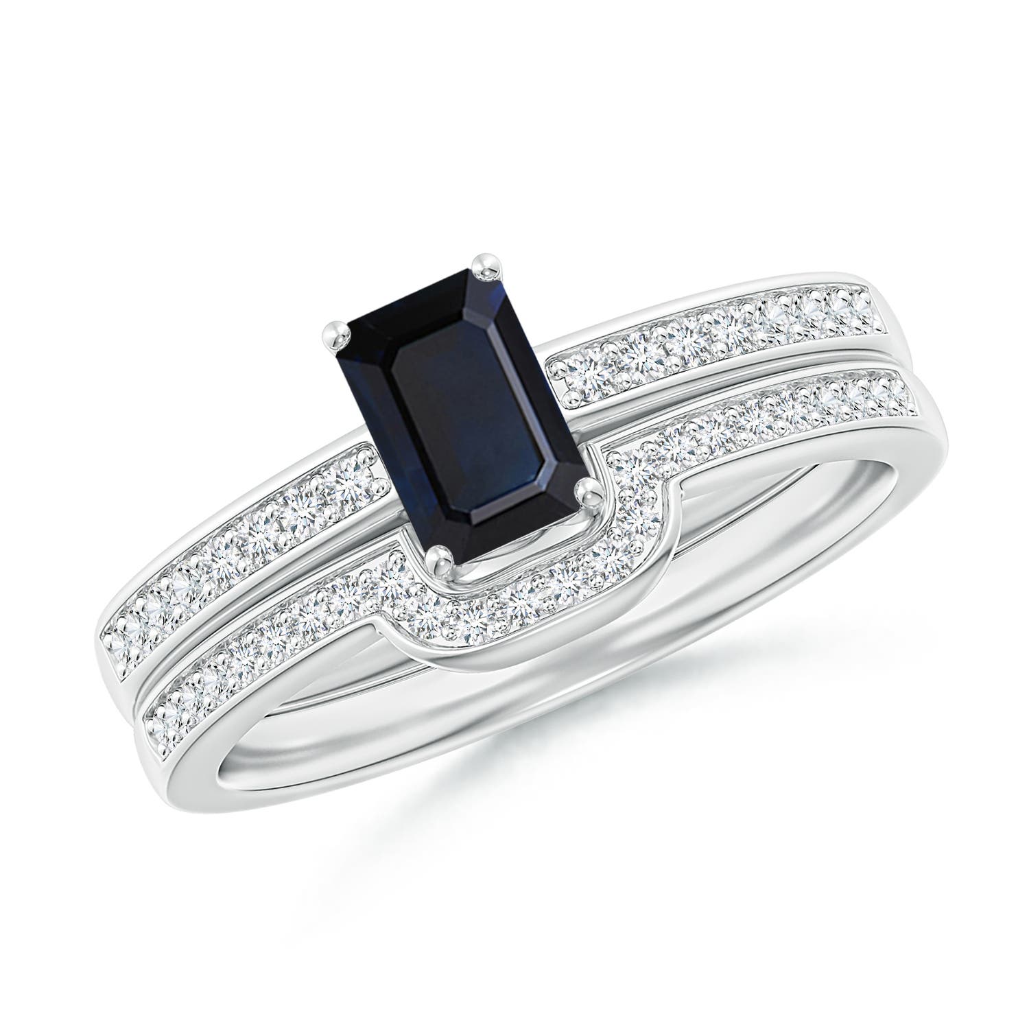 A - Blue Sapphire / 0.88 CT / 14 KT White Gold