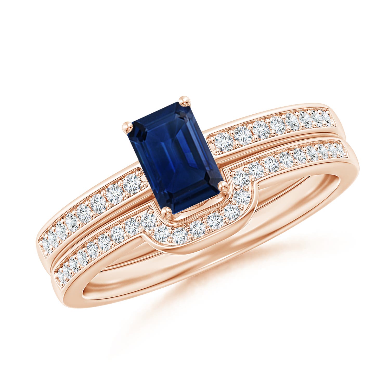 AAA - Blue Sapphire / 0.88 CT / 14 KT Rose Gold