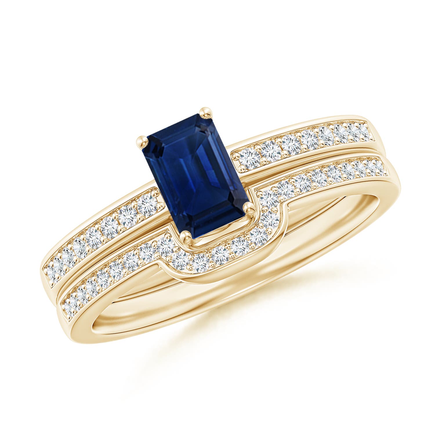 AAA - Blue Sapphire / 0.88 CT / 14 KT Yellow Gold