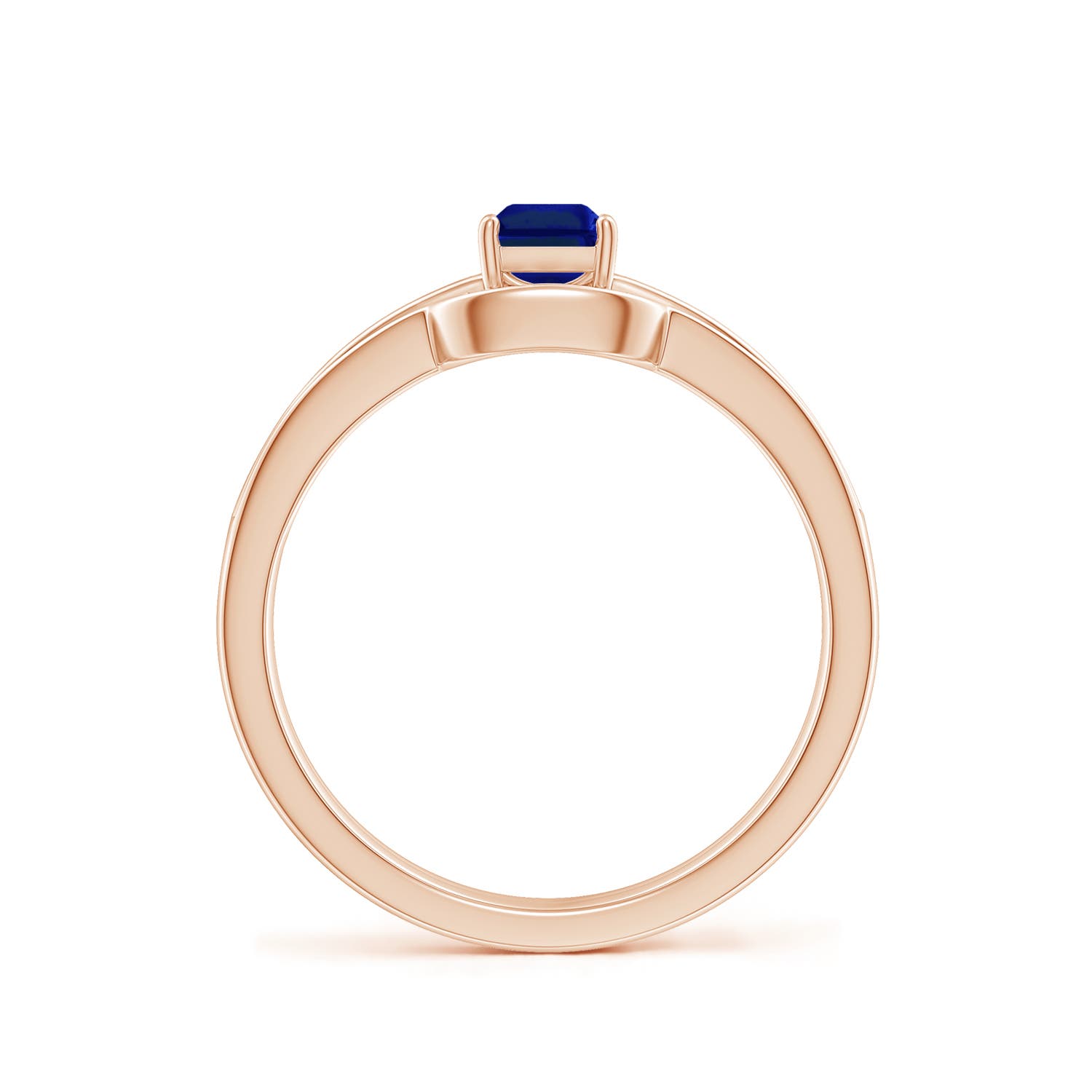 AAAA - Blue Sapphire / 0.88 CT / 14 KT Rose Gold