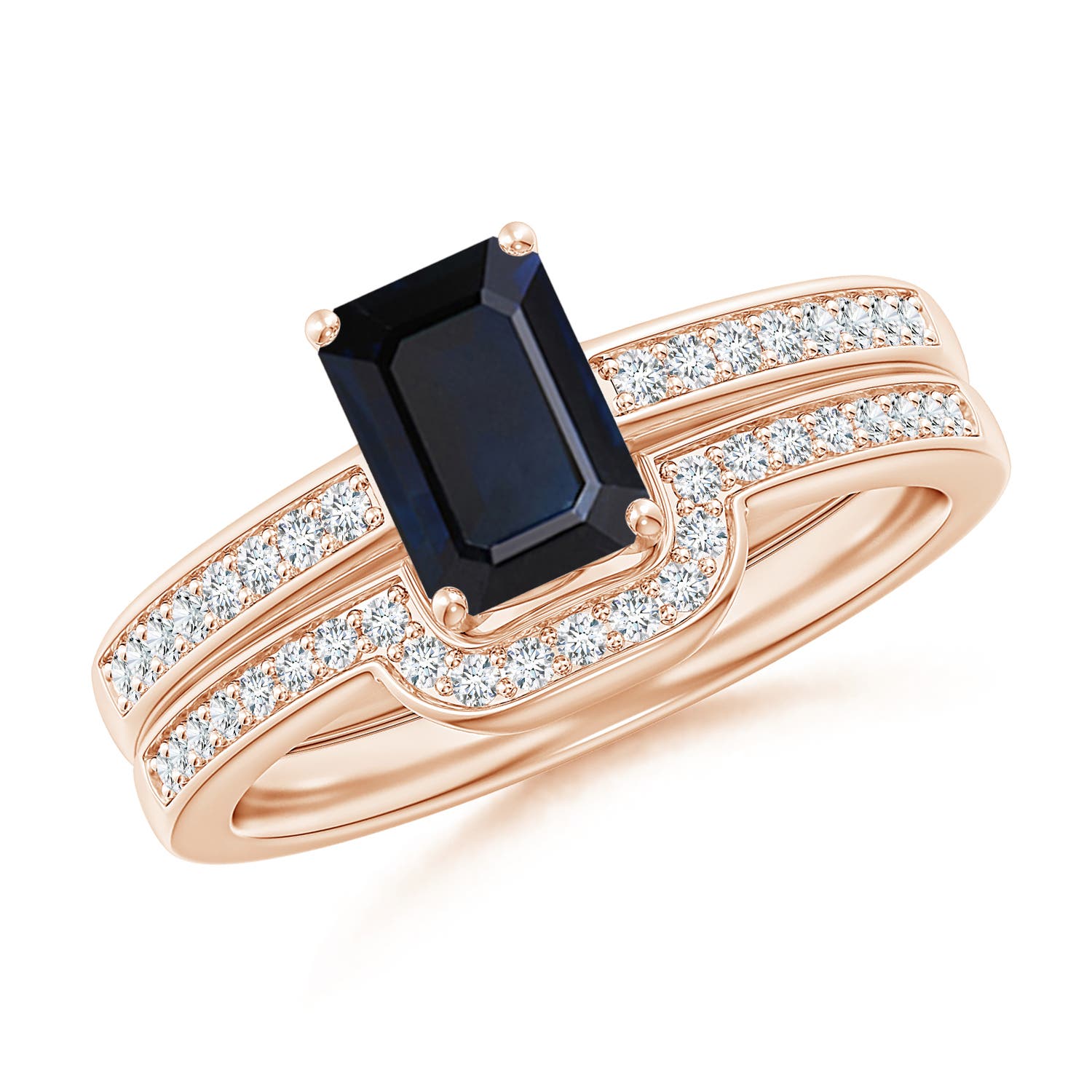 A - Blue Sapphire / 1.32 CT / 14 KT Rose Gold