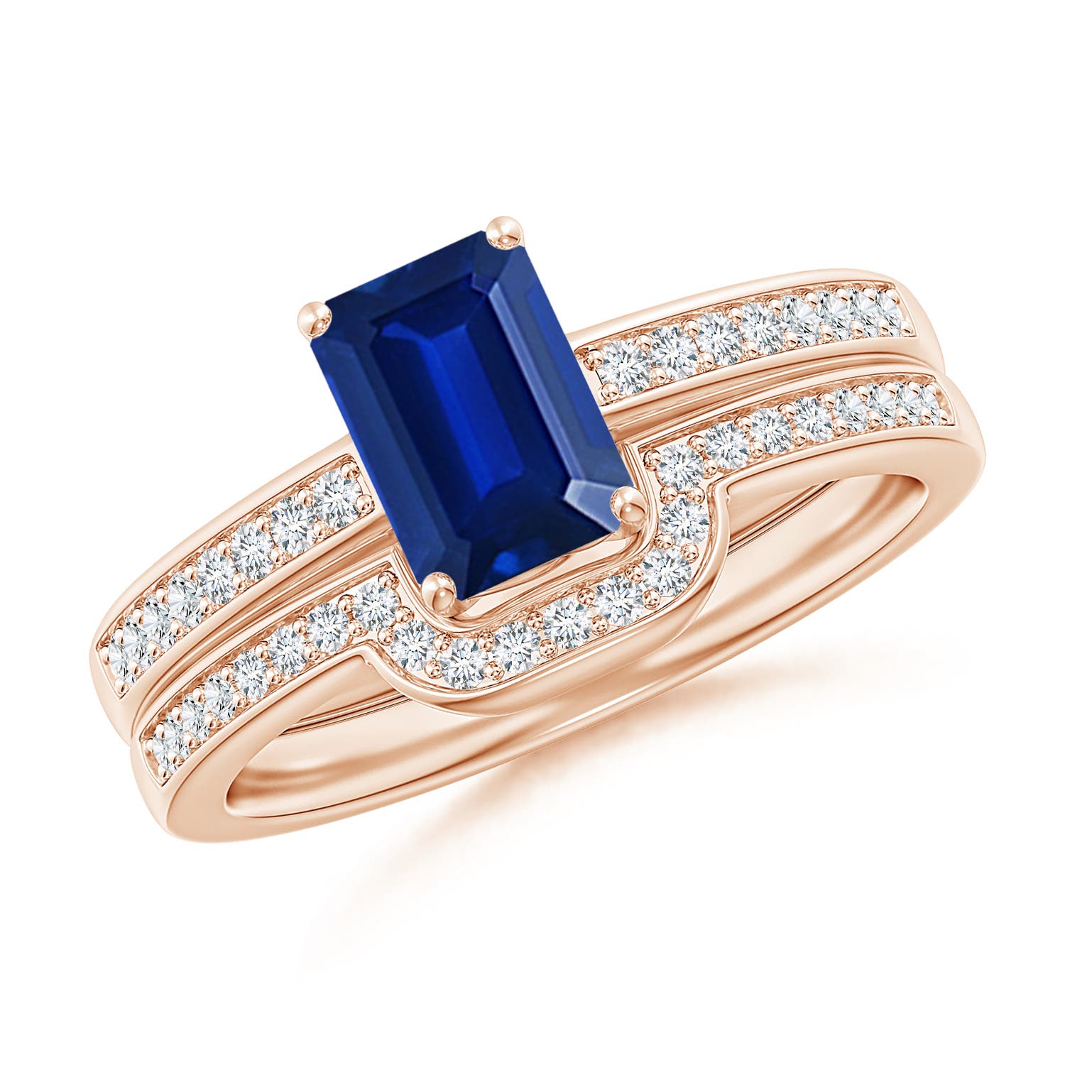 AAAA - Blue Sapphire / 1.32 CT / 14 KT Rose Gold