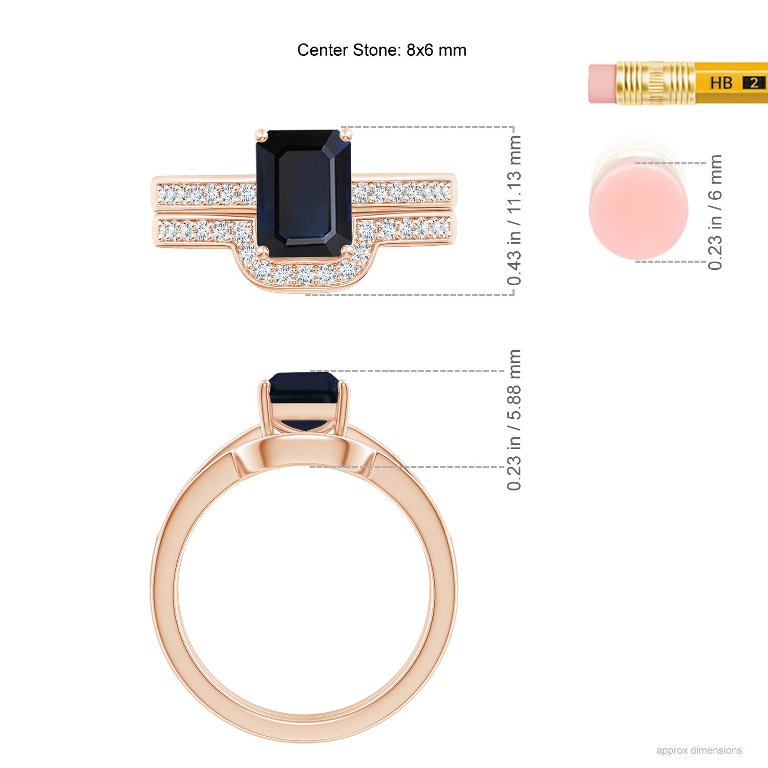 A - Blue Sapphire / 1.98 CT / 14 KT Rose Gold