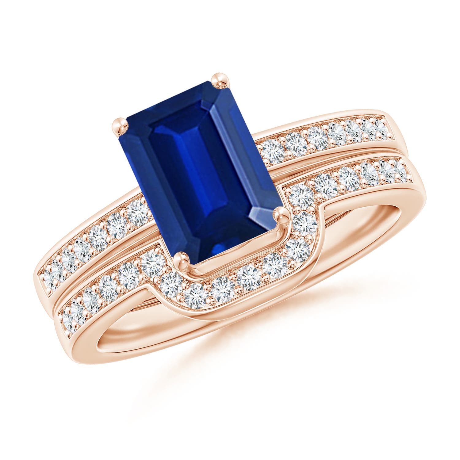 AAAA - Blue Sapphire / 1.98 CT / 14 KT Rose Gold