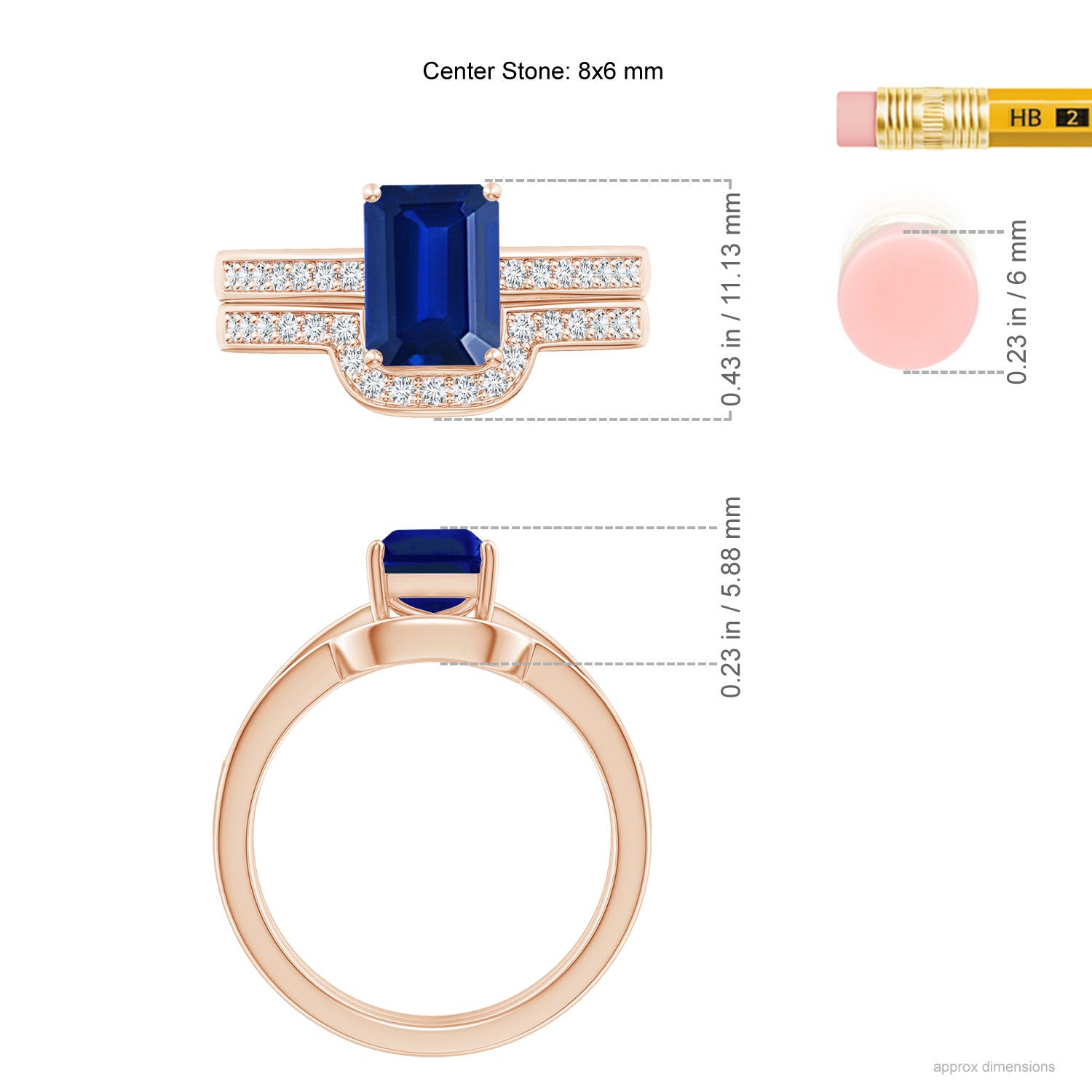 AAAA - Blue Sapphire / 1.98 CT / 14 KT Rose Gold