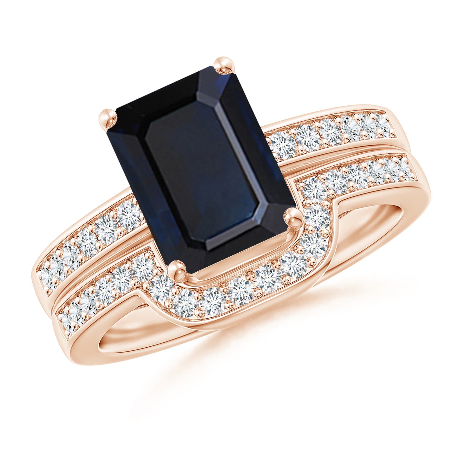 A - Blue Sapphire / 2.83 CT / 14 KT Rose Gold