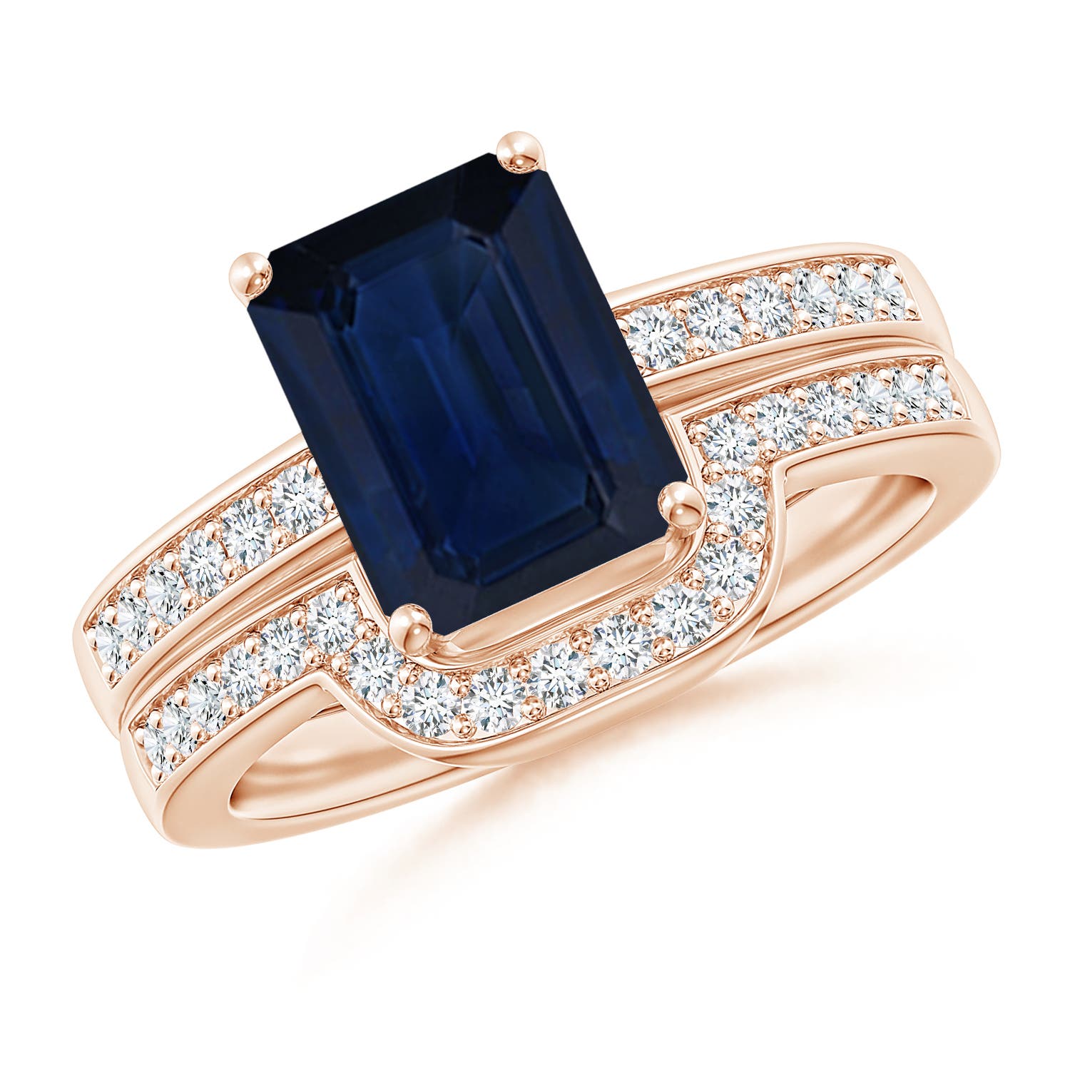 AA - Blue Sapphire / 2.83 CT / 14 KT Rose Gold