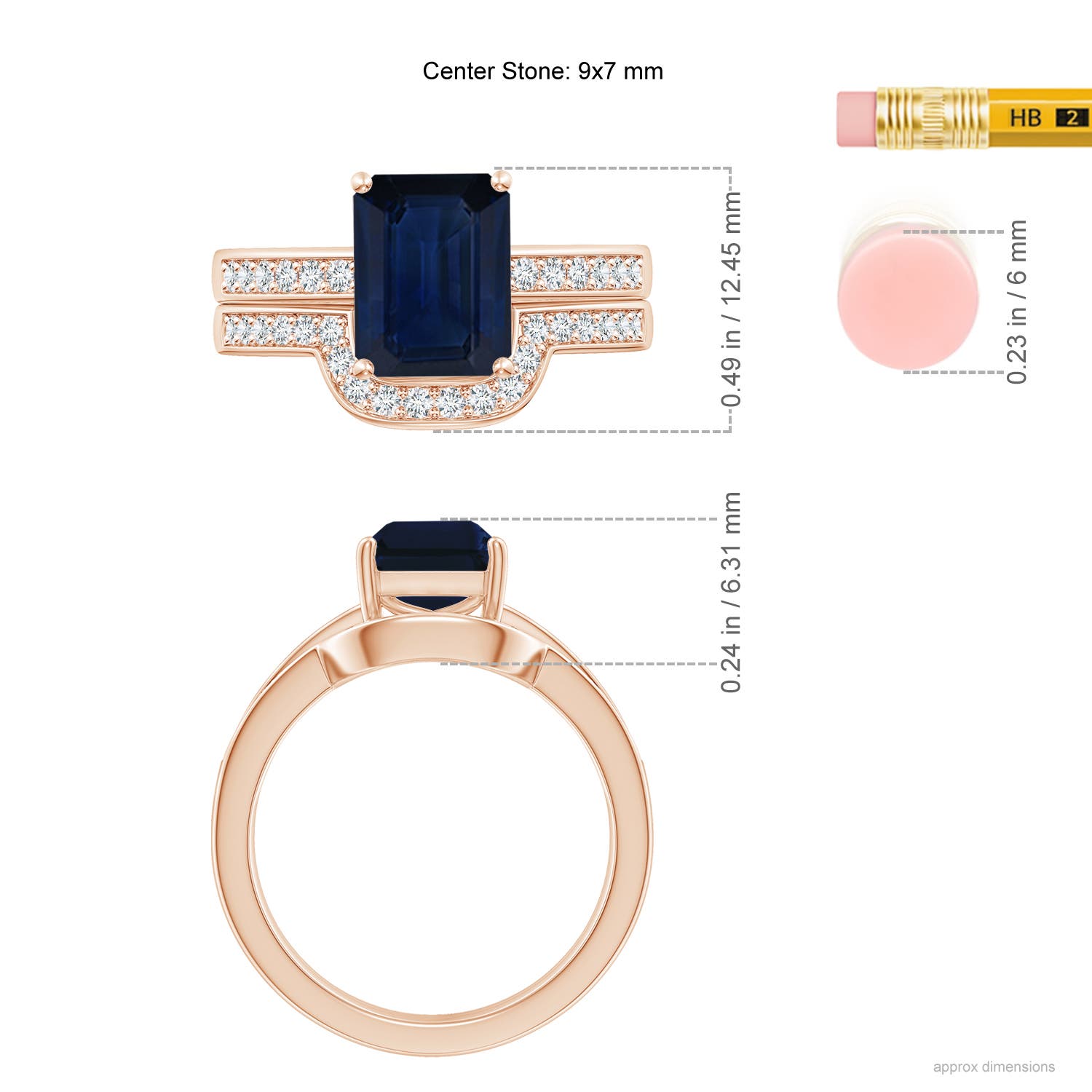 AA - Blue Sapphire / 2.83 CT / 14 KT Rose Gold