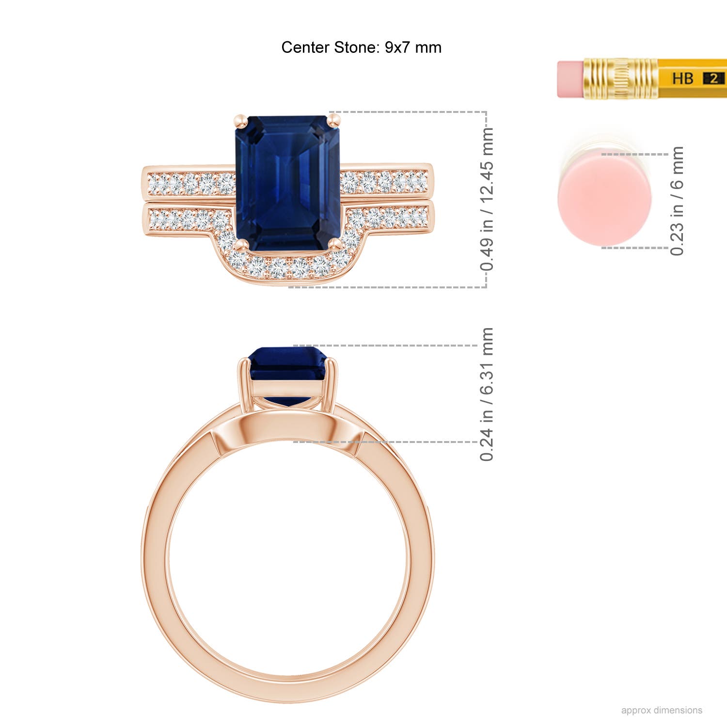 AAA - Blue Sapphire / 2.83 CT / 14 KT Rose Gold