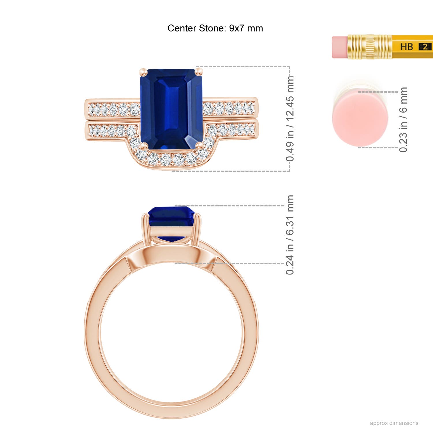 AAAA - Blue Sapphire / 2.83 CT / 14 KT Rose Gold