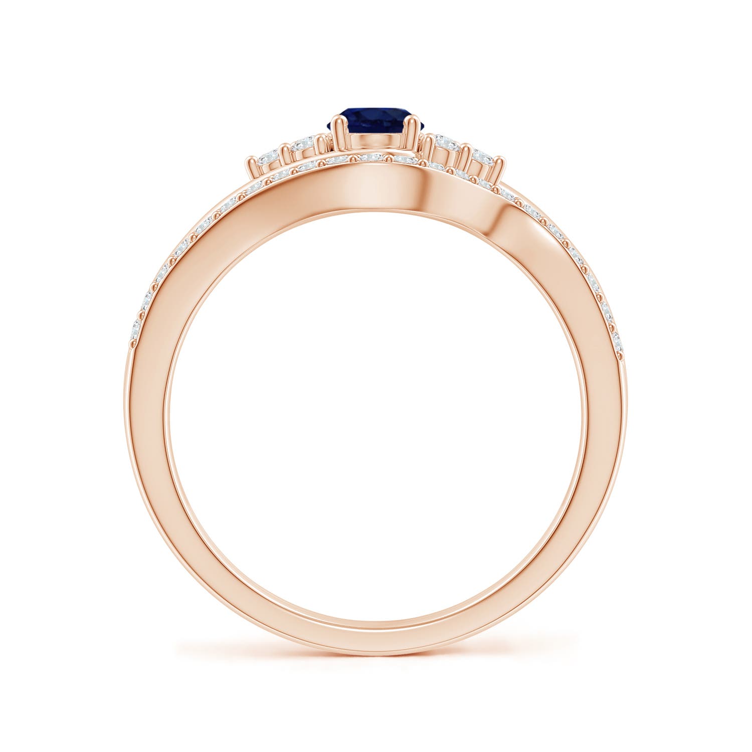 A - Blue Sapphire / 0.85 CT / 14 KT Rose Gold