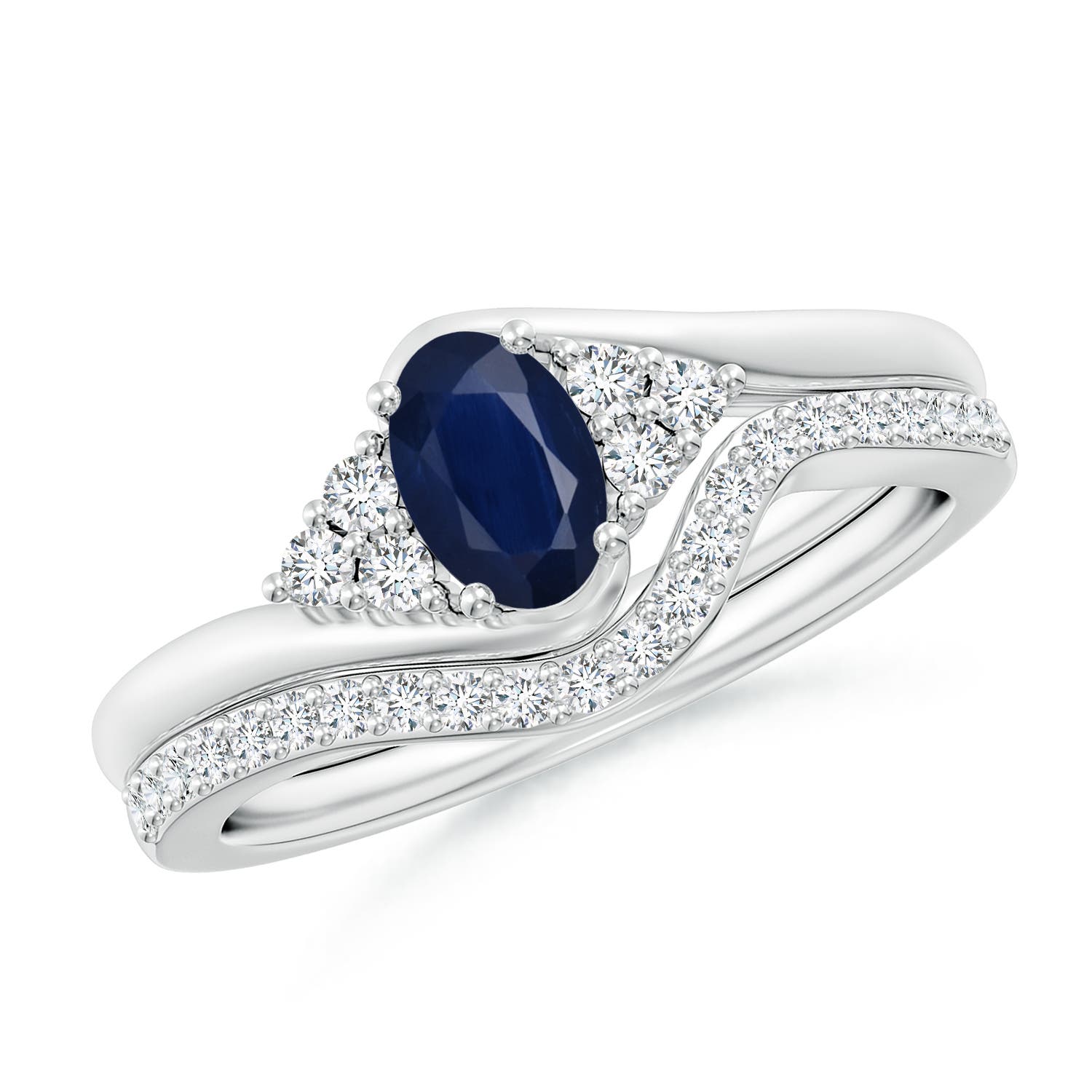 A - Blue Sapphire / 0.85 CT / 14 KT White Gold