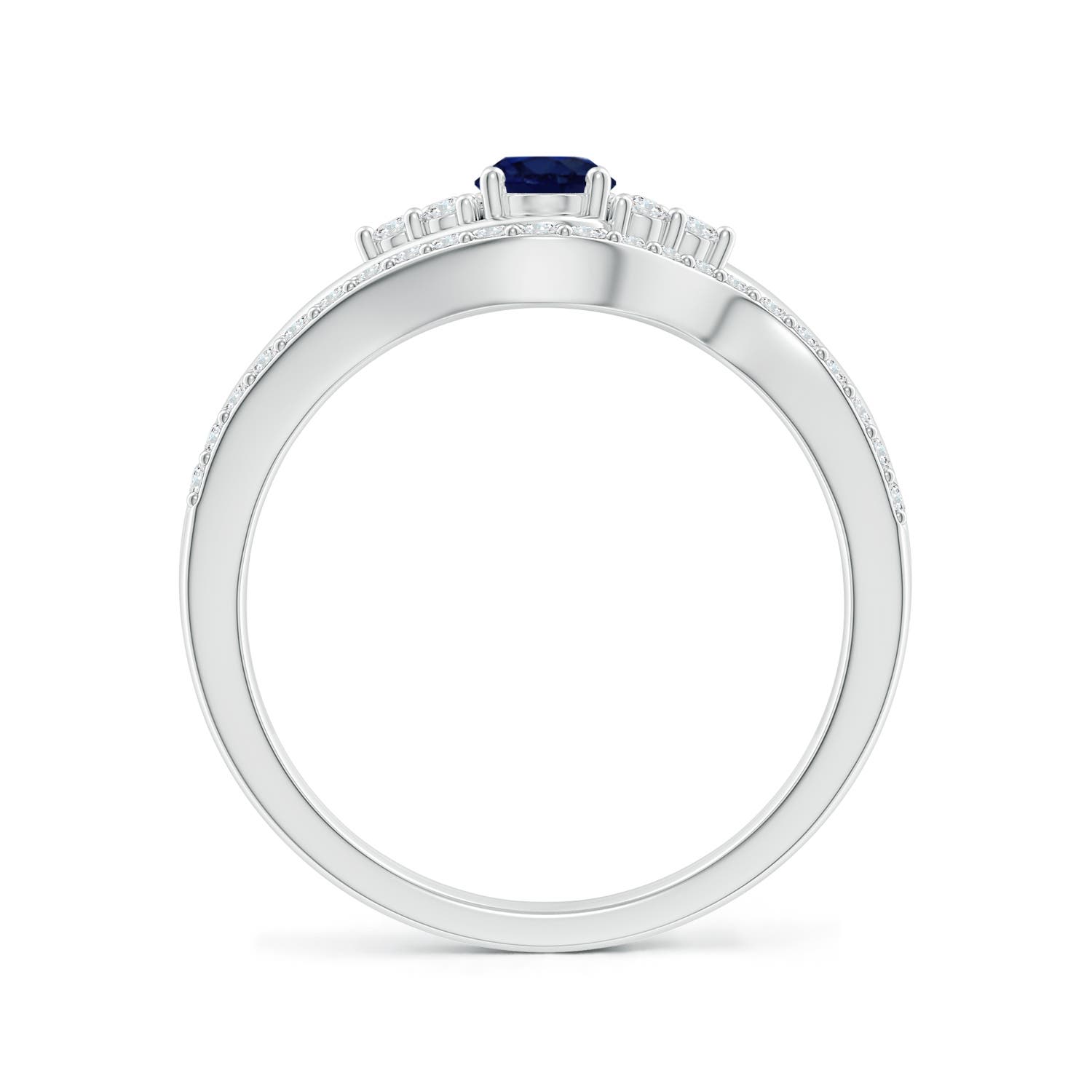 A - Blue Sapphire / 0.85 CT / 14 KT White Gold