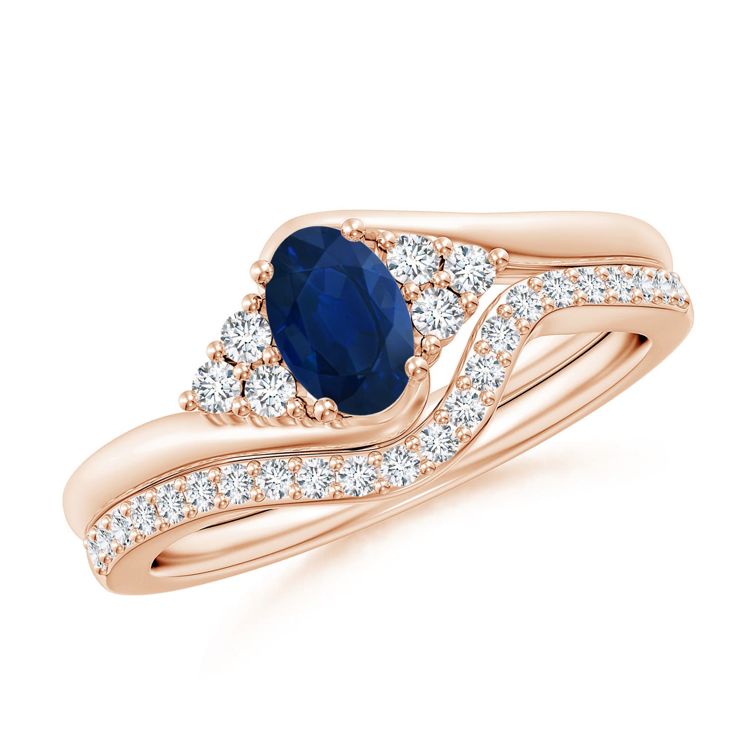 AA - Blue Sapphire / 0.85 CT / 14 KT Rose Gold