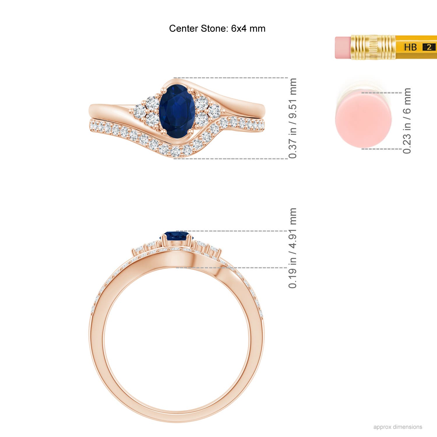 AA - Blue Sapphire / 0.85 CT / 14 KT Rose Gold