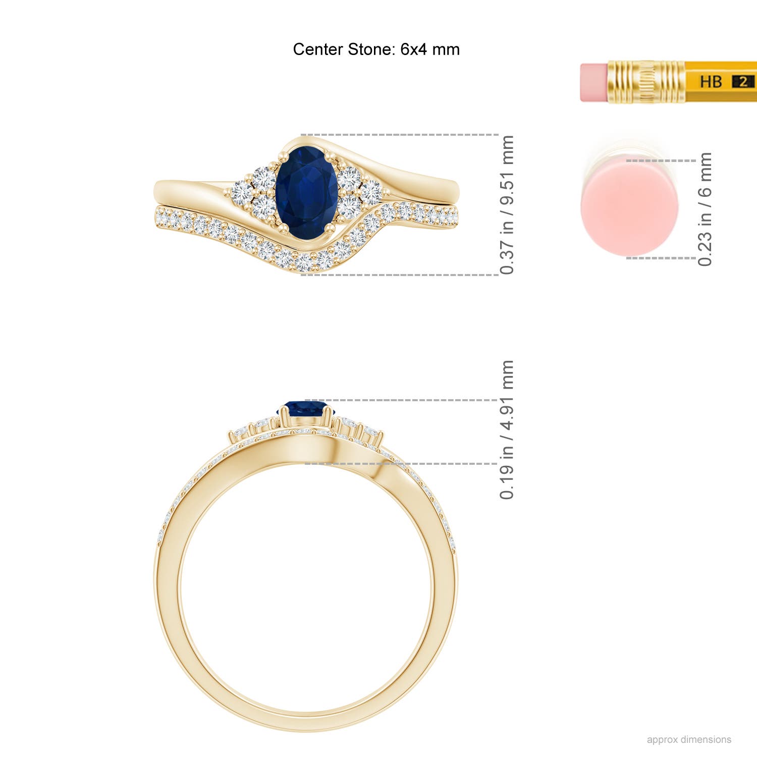 AA - Blue Sapphire / 0.85 CT / 14 KT Yellow Gold