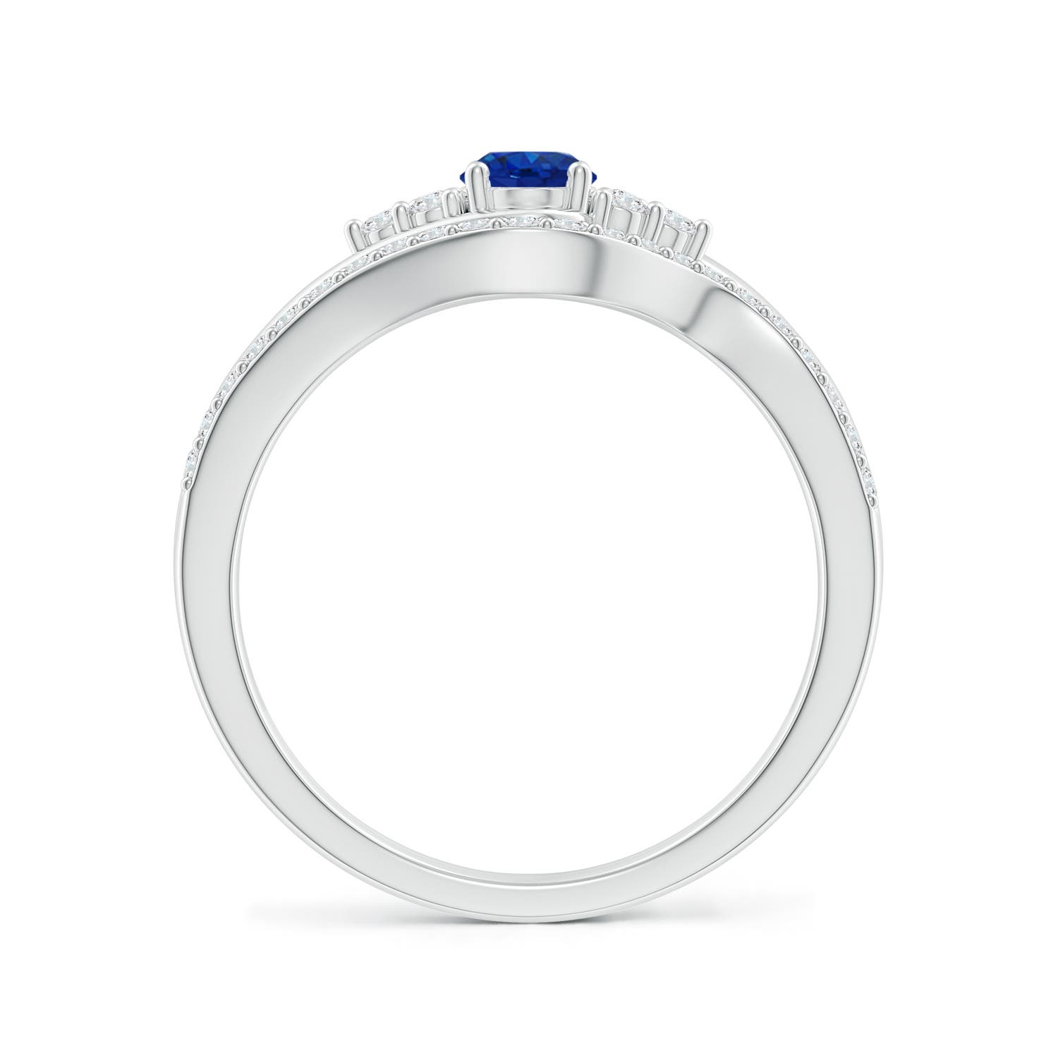 AAA - Blue Sapphire / 0.85 CT / 14 KT White Gold