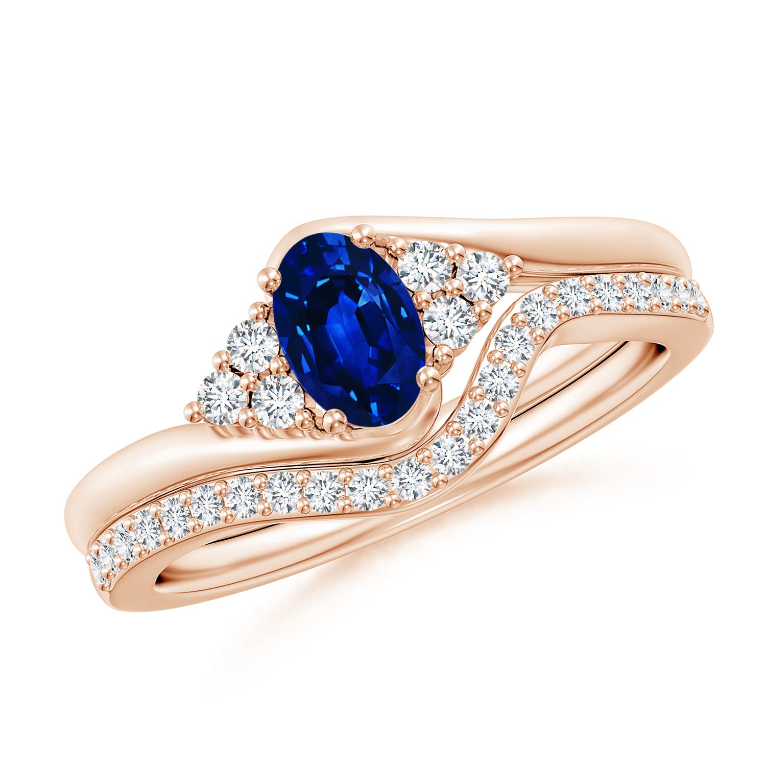 AAAA - Blue Sapphire / 0.85 CT / 14 KT Rose Gold