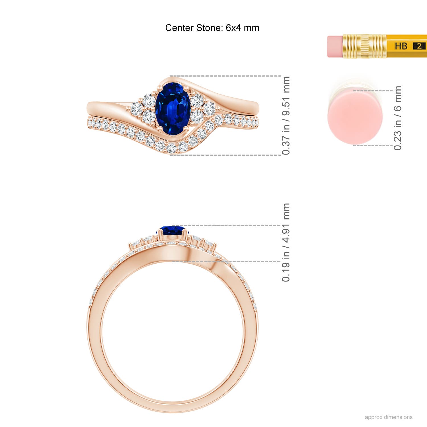 AAAA - Blue Sapphire / 0.85 CT / 14 KT Rose Gold