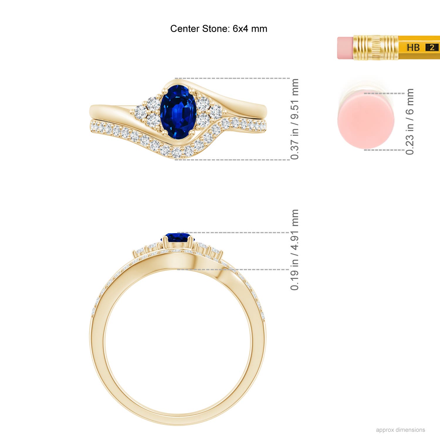 AAAA - Blue Sapphire / 0.85 CT / 14 KT Yellow Gold