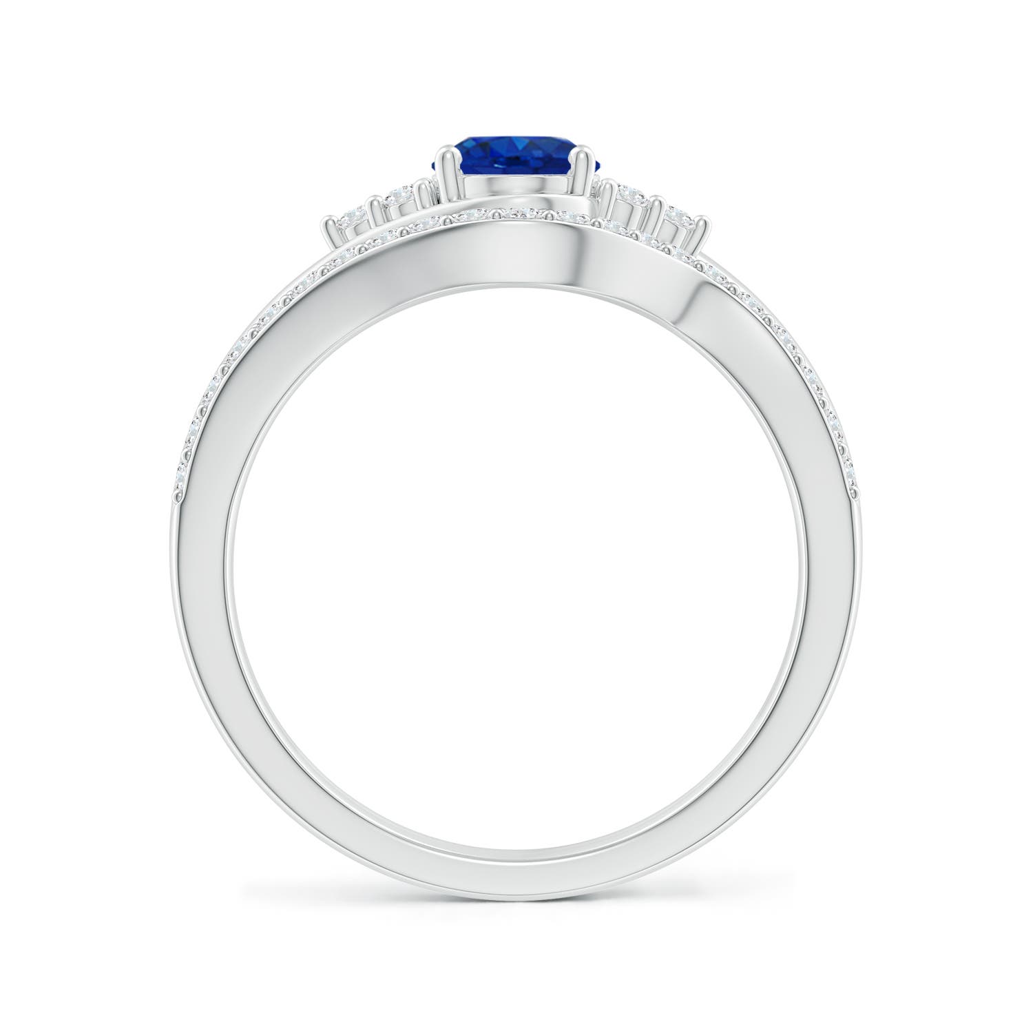 AAA - Blue Sapphire / 1.17 CT / 14 KT White Gold