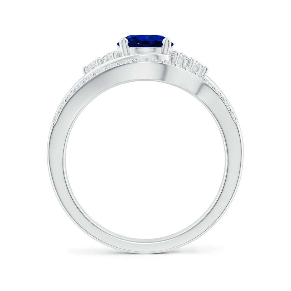 Oval Blue Sapphire Bypass Bridal Set with Diamonds | Angara