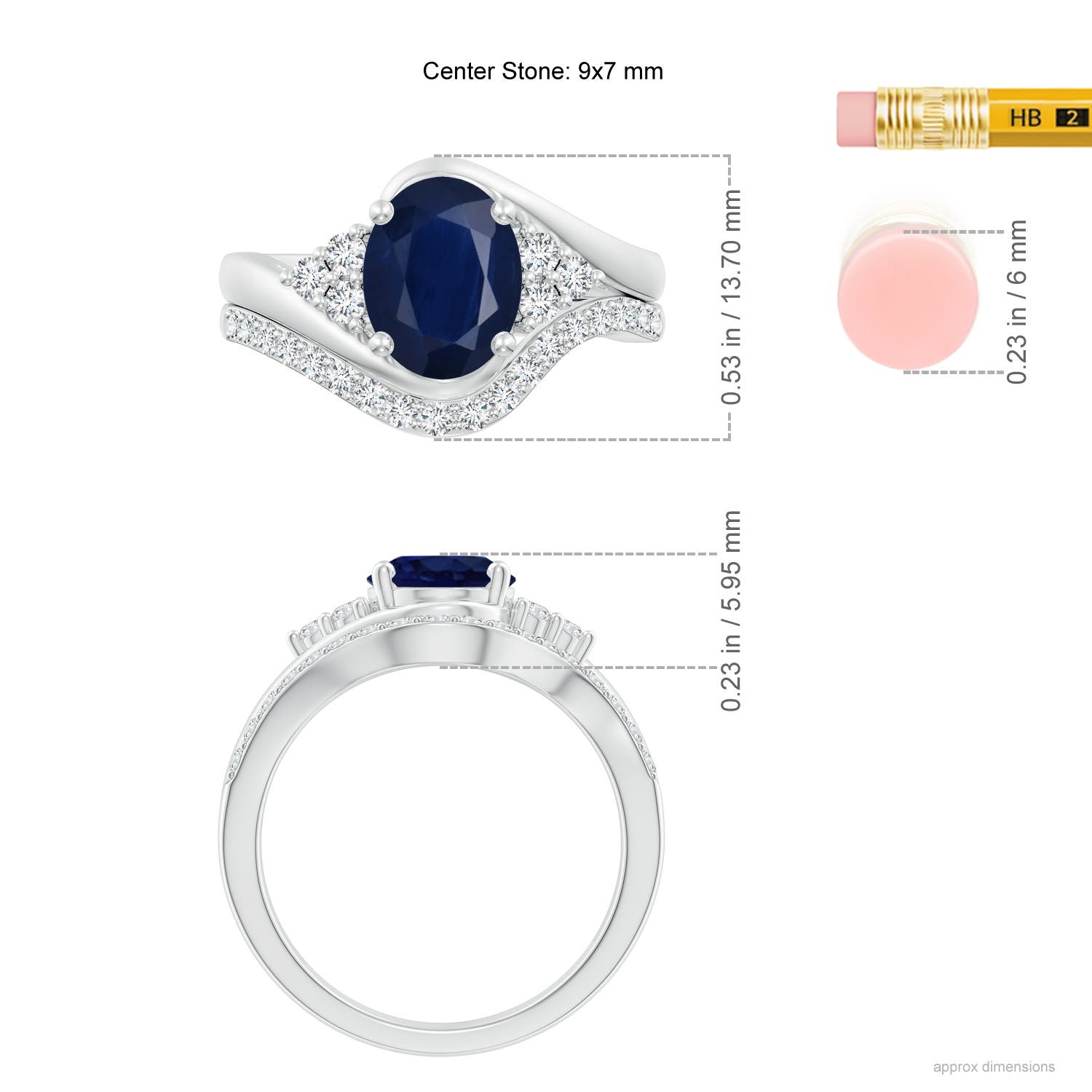 A - Blue Sapphire / 2.41 CT / 14 KT White Gold