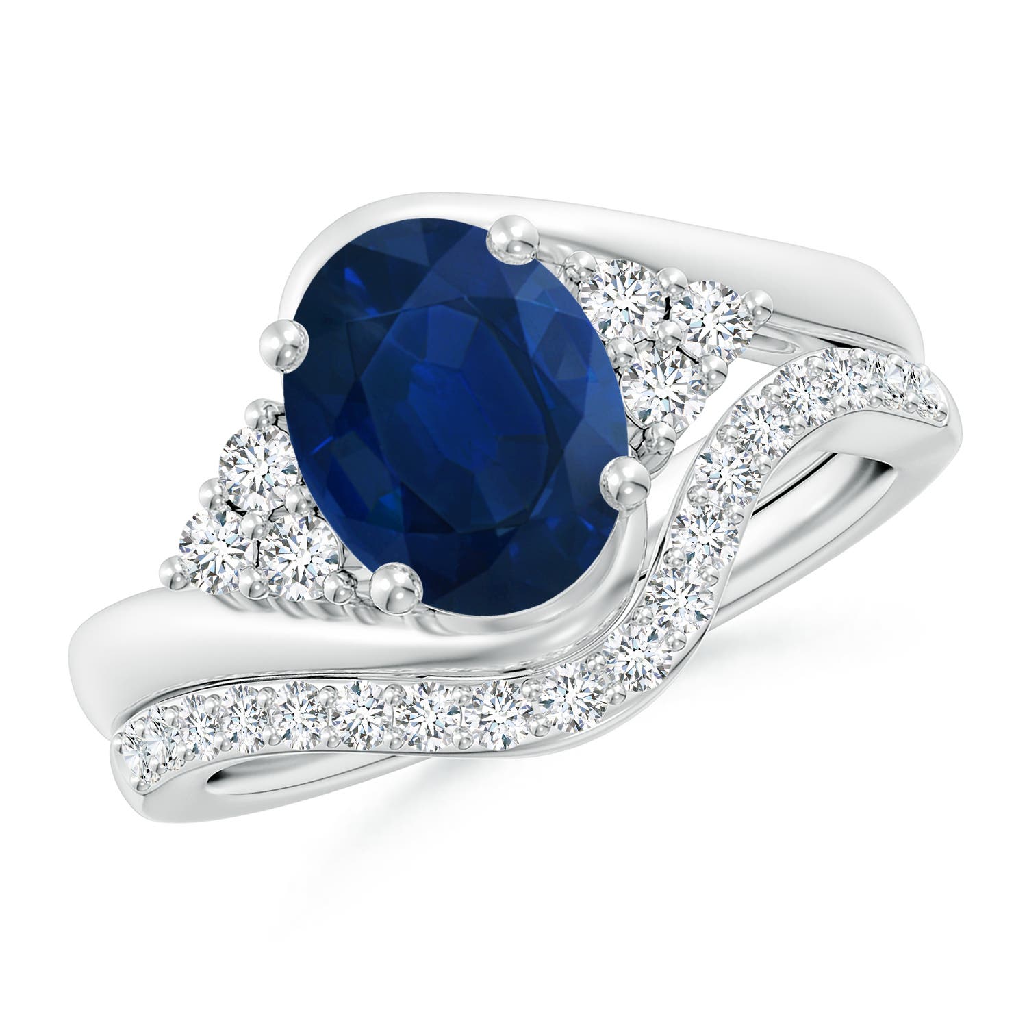 AA - Blue Sapphire / 2.41 CT / 14 KT White Gold