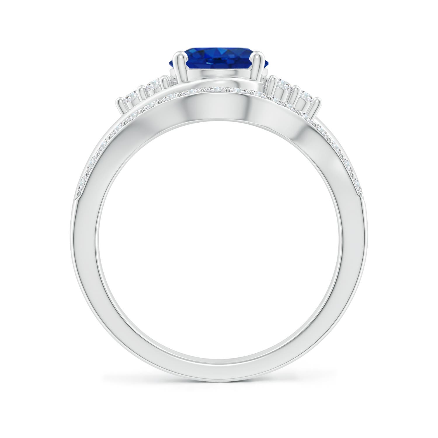 AAA - Blue Sapphire / 2.41 CT / 14 KT White Gold