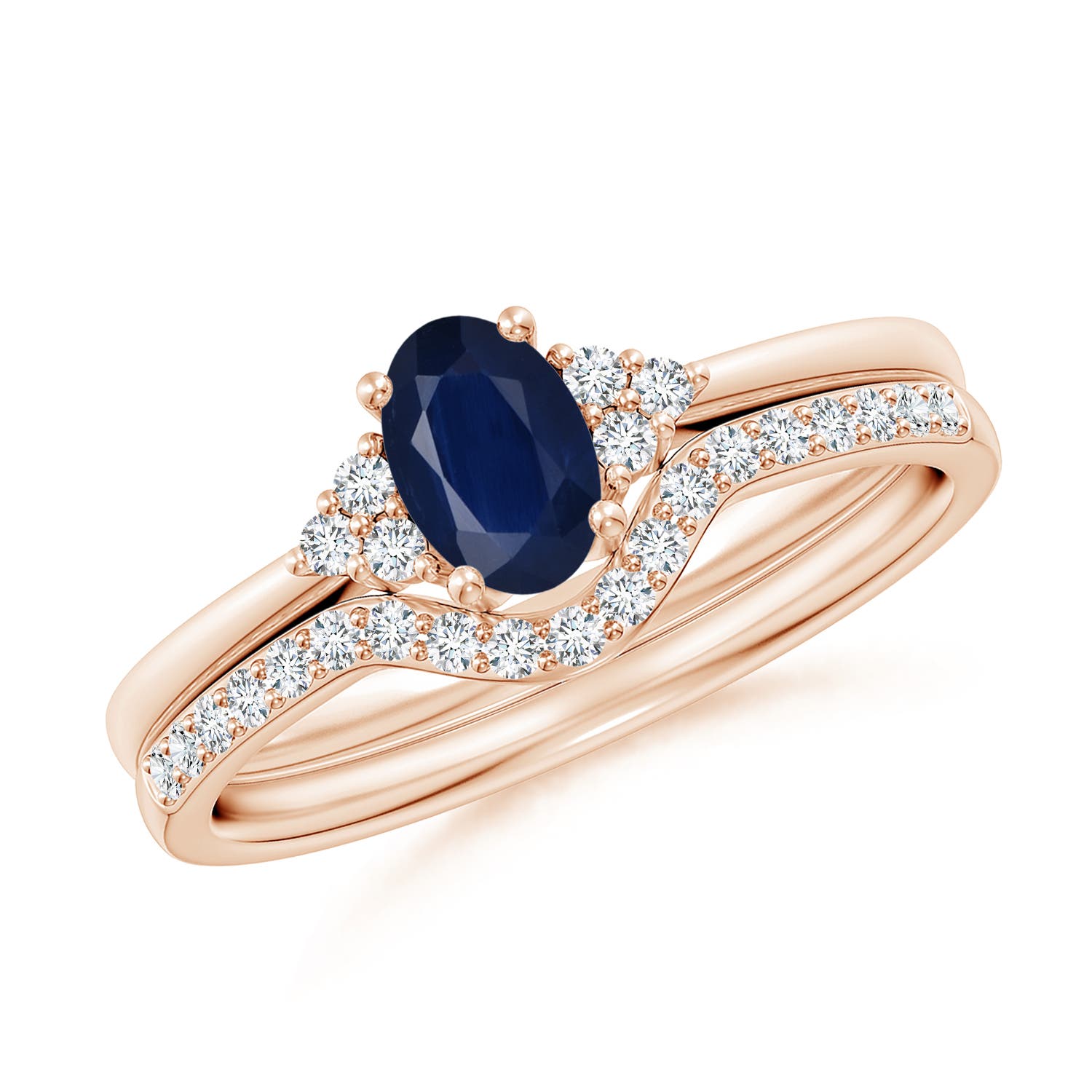 A - Blue Sapphire / 0.81 CT / 14 KT Rose Gold