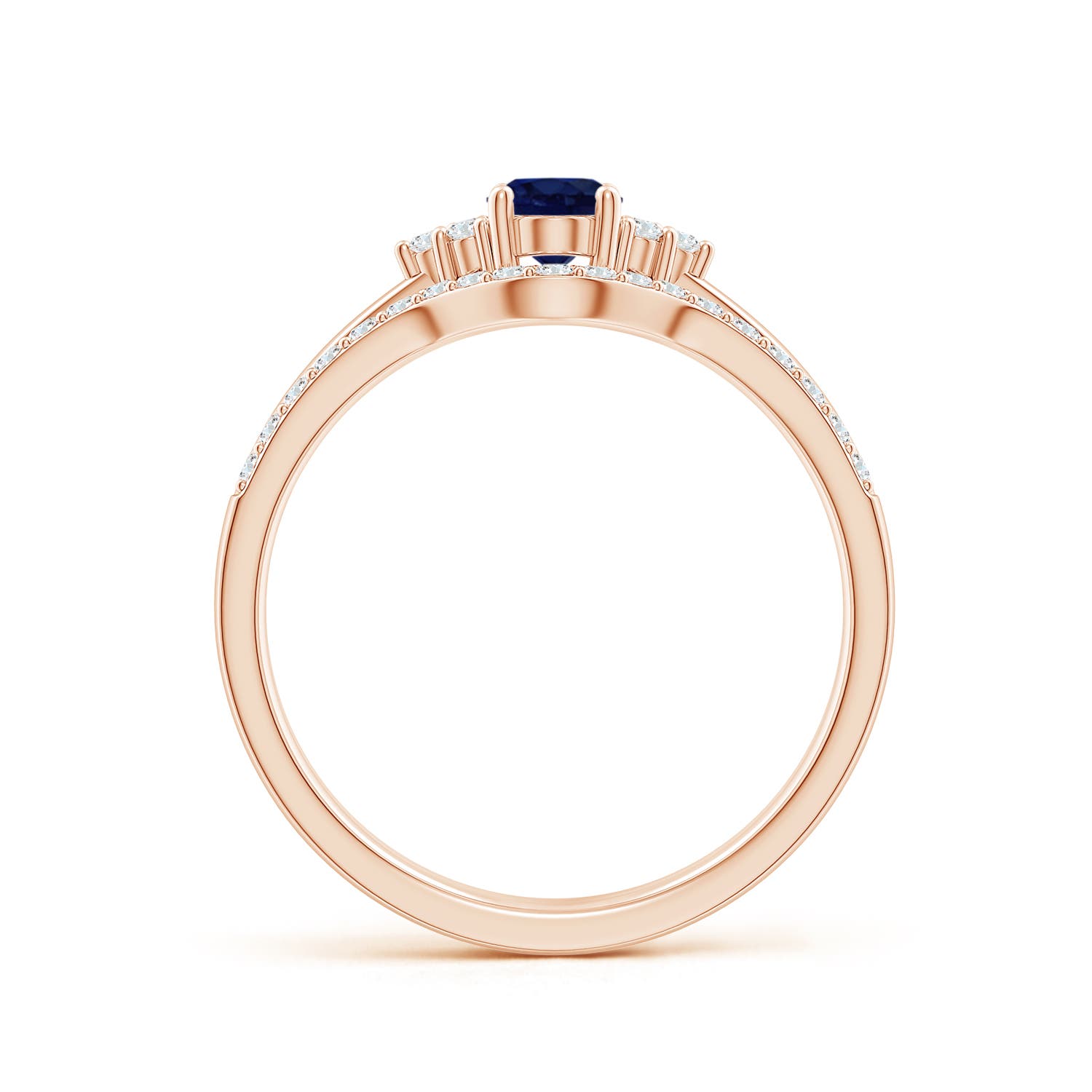 A - Blue Sapphire / 0.81 CT / 14 KT Rose Gold