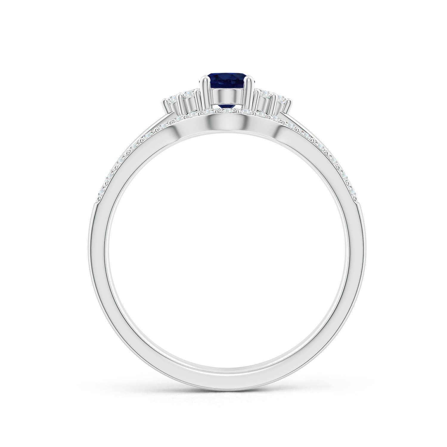 A - Blue Sapphire / 0.81 CT / 14 KT White Gold