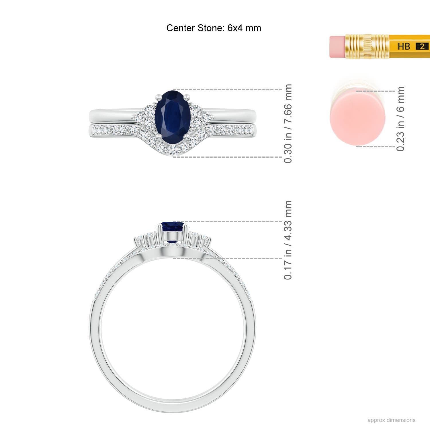 A - Blue Sapphire / 0.81 CT / 14 KT White Gold